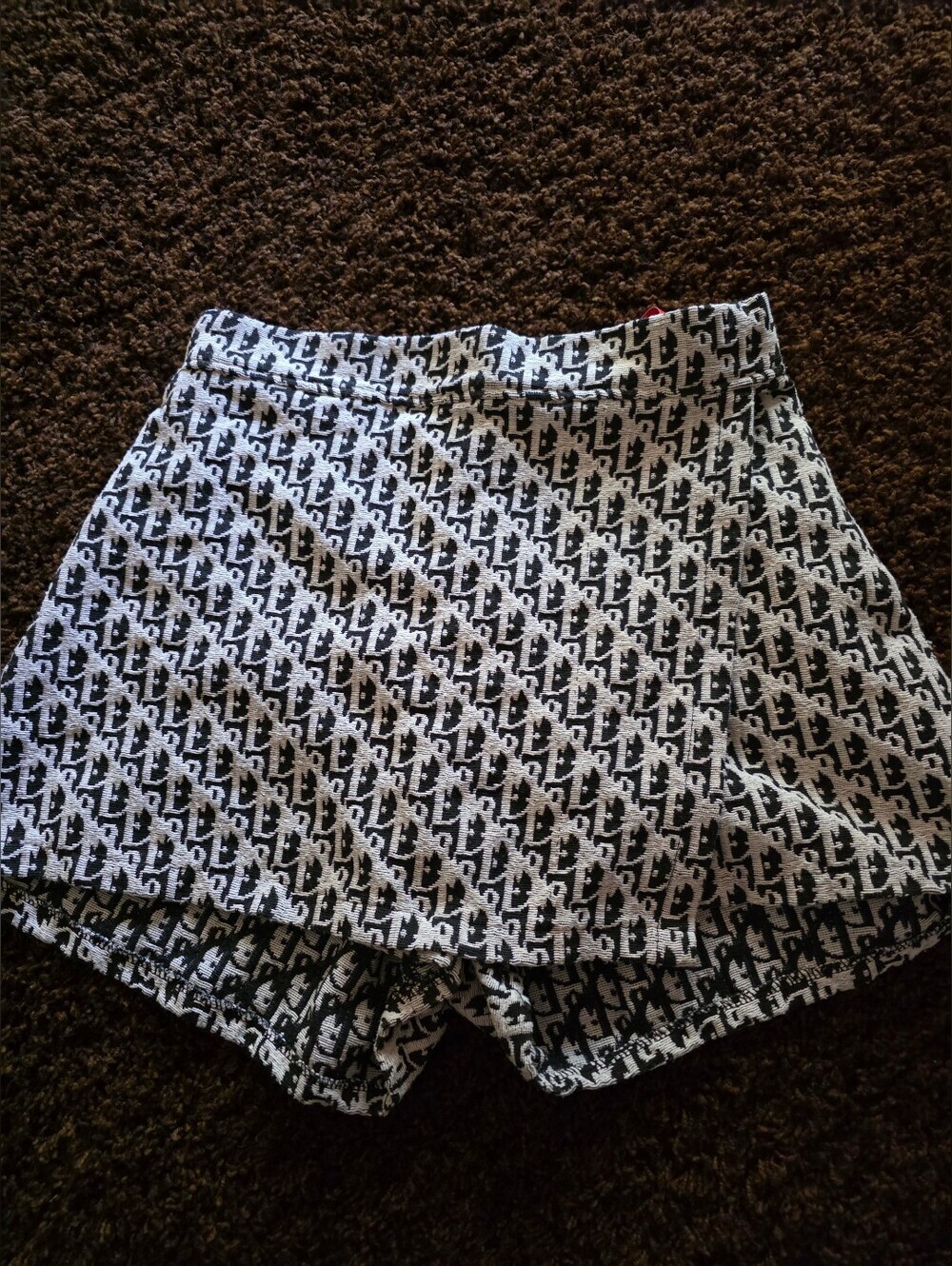 Black and White Printed Women's Skort Shorts